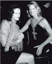  ??  ?? Early 1980 Barbara Amiel, left, and Hilary Weston, Art Gallery of Ontario: “One of my all time favourite glam shots. I love the look Barbara Amiel is giving me, they both look stunning.”