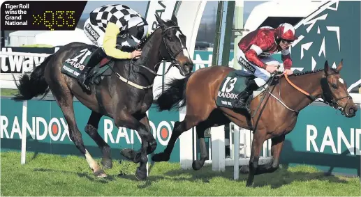  ??  ?? Tiger Roll wins the Grand National