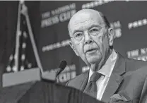  ?? Cheriss May / Tribune News Service ?? U.S. Secretary of Commerce Wilbur Ross defended lumber tariffs imposed against Canada.