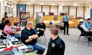  ?? [PHOTO PROVIDED] ?? Cleveland County Sheriff Todd Gibson welcomes the first group of trainees Sept. 7 to the RITE (Racial Intelligen­ce Training and Engagement) class at the Cleveland County Courthouse.