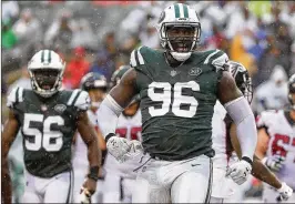  ?? GETTY IMAGES FILE ?? Former Pro Bowl defensive end Muhammad Wilkerson had only eight sacks in his last 28 games with the Jets, who drafted him in the first round in 2011.