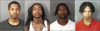  ??  ?? Chad Stallworth, Leon Ross, Christophe­r Proctor, and Jamir Black. (Mercer County Prosecutor’s Office Photos)