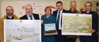  ??  ?? Group pictured at the launch of Buttevant Heritage Group’s new website and medieval map by Cllr John Paul O’Shea; included are David Foley, Denis O’Sullivan, Anne Coughlan, Cllr. J.P. O’Shea, Tom Blake and Cllr Gearóid Murphy.