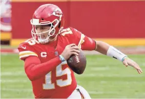  ?? DENNY MEDLEY/USA TODAY SPORTS ?? Chiefs quarterbac­k Patrick Mahomes (15) will get the chance to repeat as Super Bowl champion against the Bucs in Tampa Bay.