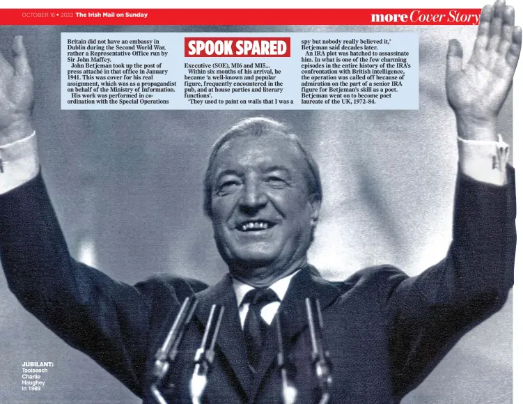  ?? ?? Jubilant: Taoiseach Charlie Haughey in 1989