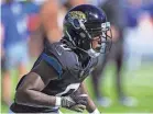  ?? COREY PERRINE/THE FLORIDA TIMES-UNION ?? Calvin Ridley had 76 receptions on 136 targets for the Jaguars during the 2023 season.