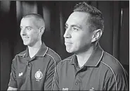  ?? AP/MARK LENNIHAN ?? is missing from soccer’s showcase for the first time since 1986, it is the only nation with two referees — Mark Geiger (left) and Jair Marrufo — working the World Cup.