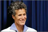  ?? MATT SLOCUM - THE AP ?? In this April 26, 2018 file photo, Bill Cosby accuser Andrea Constand smiles as she listens during a news conference after Cosby was found guilty in his sexual assault retrial in Norristown. Constand has penned a memoir out Tuesday, Sept. 7, 2021, that offers a view from her seat at the center of the high-profile #MeToo case. “The Moment” debuts amid a stunning turn of events in the case. Prosecutor­s must decide this month whether to ask the U.S. Supreme Court to reverse a decision that freed Cosby in June after nearly three years in prison.