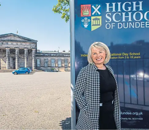  ??  ?? SCHOOL’S IN: Dundee High School rector Lise Hudson will welcome pupils back today. Photograph by Steve Brown.