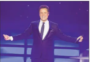  ?? Owen Sweeney The Associated Press ?? Entertaine­r Donny Osmond has added 46 performanc­es, running from Sept. 5 to Nov. 11, to his passion project at Harrah’s Las Vegas.