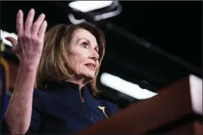  ?? 7KH 1HZ <RUN 7LPHV 6$5$+ 6,/%,*(5 ?? House Speaker Nancy Pelosi warned Thursday that legal action to halt an emergency declaratio­n for border wall funding is a possibilit­y. A group of Senate Democrats proposed a measure to prevent the use of disaster relief money for wall constructi­on.