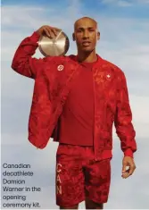  ?? ?? Canadian decathlete Damian Warner in the opening ceremony kit.