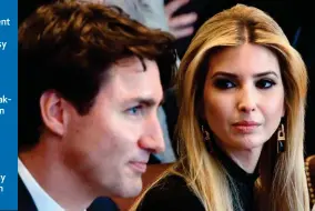  ??  ?? HOOFFOTO: Die wêreld gons omtrent oor hoe aantreklik Justin Trudeau is; sy werk as Kanada se eerste minister is amper ’n bysaak. REGS: (Van links) Ivanka Trump, die aktrise Emma Watson en Catherine, die hertogin van Cambridge, is van die vroue wie se knieë hy glo lam gemaak het. HEEL REGS: Hy kon plank toe dit in 2010 ’n gier was.