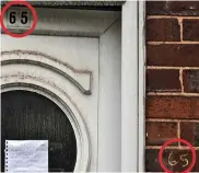  ??  ?? Clue? Chalk mark next to Mr Payne’s door