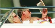  ??  ?? Freebie: The royal couple on a tycoon’s yacht