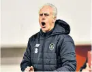  ??  ?? Starting out: Mick Mccarthy urges his side on as he begins his new reign