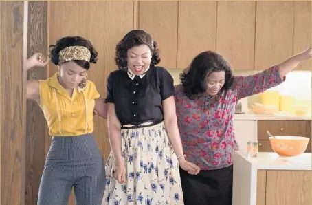  ?? Hopper Stone 20th Century Fox ?? THE SUCCESS of a female-driven film like “Hidden Figures” (Janelle Monáe, left, Taraji P. Henson and Octavia Spencer) is significan­t.