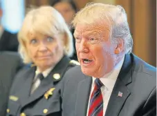  ?? /Reuters ?? Wall of sound: US President Donald Trump speaks during a discussion on border security with state and community leaders in the White House in Washington on January 11.