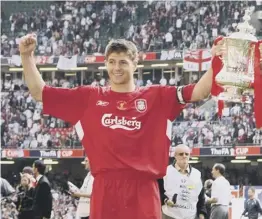  ??  ?? 0 Gerrard captained Liverpool to FA Cup success in Cardiff in 2006