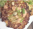  ?? JOANNE KEMPINGER DEMSKI ?? Corned Beef and Cabbage Savory Pancakes are topped with sesame seeds and green onions.