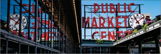  ?? PIKE PLACE MARKET PDA ?? Seattle's Pike Place Market offers seafood markets, produce stalls and eclectic shops and eateries.