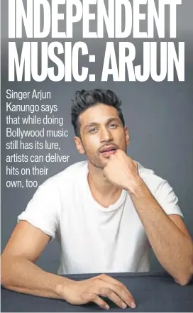  ??  ?? Arjun Kanungo has a recent single, Aaya Na Tu, with Pakistani singer Momina Mustehasn