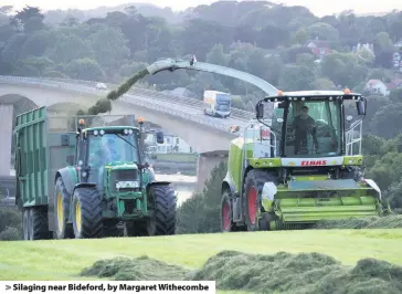  ??  ?? > Silaging near Bideford, by Margaret Withecombe