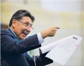  ?? COLPRENSA ?? El fiscal Néstor Humberto Martínez durante el debate del martes en el Congreso.