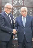  ?? FOTO: DPA ?? Frank-Walter Steinmeier traf Palästinen­ser-Präsident Abbas.