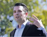  ?? AP FILE PHOTO ?? Before arranging a meeting with a Kremlin-connected Russian lawyer he believed would offer him compromisi­ng informatio­n about Hillary Clinton, Donald Trump Jr., pictured, was informed in an email that the material was part of a Russian government...