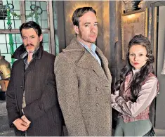  ??  ?? Fugitives: Adam Rothenberg, Matthew Macfadyen and Myanna Buring in ‘Ripper Street’