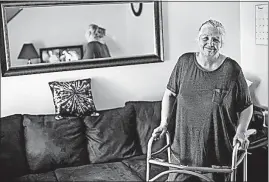  ?? [FRED SQUILLANTE/DISPATCH] ?? Teri Eldridge, who is recovering from hip surgery and cancer treatments, says moving back to her apartment after 10 months in a nursing home has helped her get stronger. That was necessary for her to undergo a bonemarrow transplant scheduled for...