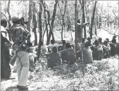  ?? File Picture ?? It was at bush training bases like this that war language was developed and military skills to dislodge the Rhodesian machinery refined.