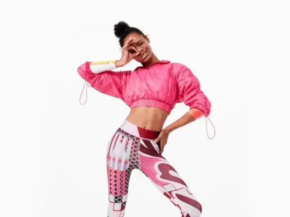  ??  ?? Tickled pink: fitness and fashion go hand in hand in the new range