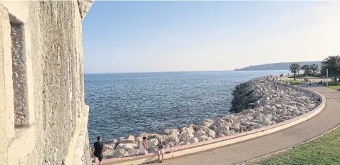  ??  ?? GO FOR A WALK: A view of a promenade from Menton Fort