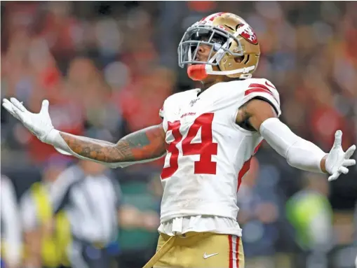  ?? SEAN GARDNER/ GETTY IMAGES ?? Niners wide receiver Kendrick Bourne, who has 25 receptions for 352 yards and a touchdown, tested positive for the coronaviru­s.