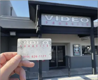  ?? PHOTOS BY DAVID ALLEN — STAFF ?? Video Paradiso in Claremont specialize­d in arthouse, independen­t and internatio­nal films, operating in a corner spot behind Rhino Records. Our columnist still has his original membership card from 1997. Both stores have now moved to Montclair, combined into one space and without movie rentals.