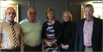  ??  ?? Deirdre Clune MEP with Wexford IFA County Executive members Paddy Murray, Ger O’Mahony, Edel Gahan (vice-chairperso­n) and Liam O’Byrne.