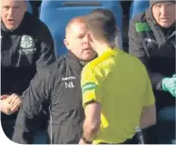  ??  ?? Neil Lennon was furious at the ref yesterday