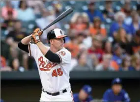  ?? NICK WASS — THE ASSOCIATED PRESS ?? The Baltimore Orioles finalized a deal Friday with outfielder Mark Trumbo on a three-year contract worth $37.5 million.