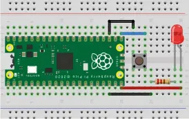  ?? ?? Your first electronic­s project on the Raspberry Pi Pico is intentiona­lly easy. It builds our knowledge and confidence to tackle the next project.