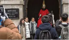  ?? Foto: Getty Images ?? „Vorsicht, die Pferde könnten treten oder beißen“, steht auf dem Schild in London. Zu einem Hauen und Stechen könnte nun auch der von Großbritan­nien angepeilte Aus tritt aus der EU werden.