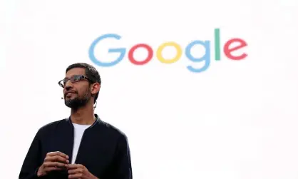  ?? Photograph: Justin Sullivan/Getty Images ?? The Google CEO Sundar Pichai speaks during Google I/O 2016 at Shoreline Amphitheat­er on 19 May 2016 in Mountain View, California.