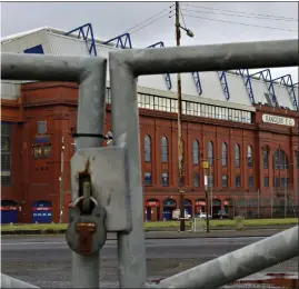  ??  ?? The entrance to Rangers’ Albion car park at Ibrox Stadium