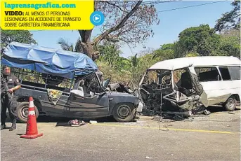  ??  ?? Accidente. Un accidente de tránsito ocurrió a pocos metros del desvío hacia el municipio de Jucuapa.