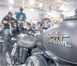  ?? DAVID PAUL MORRIS BLOOMBERG FILE PHOTO ?? While Asia Pacific was the sole region to show an annual sales increase, deliveries continued to shrink in Harley-Davidson’s largest market as it struggles to draw new and younger U.S. riders.