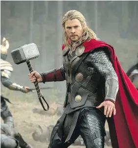  ?? — WALT DISNEY STUDIOS/MARVEL ?? The God of Thunder (Chris Hemsworth) faces a showdown with his friend the Hulk in the next Thor flick.