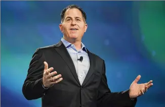  ?? JOHN LOCHER / ASSOCIATED PRESS ?? Michael Dell, chairman and CEO of Dell Technologi­es, received $3.35 million in executive compensati­on in 2016, according to filings with the Securities and Exchange Commission.