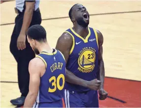  ?? ERIC CHRISTIAN SMITH/AP ?? Draymond Green, Steph Curry and the Warriors have advanced to the Western Conference finals for the fifth consecutiv­e year.