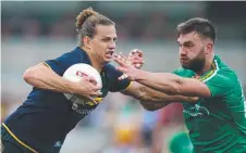  ?? Picture: GETTY IMAGES ?? Nat Fyfe was named Australia’s best player of the Internatio­nal Rules Series against Ireland